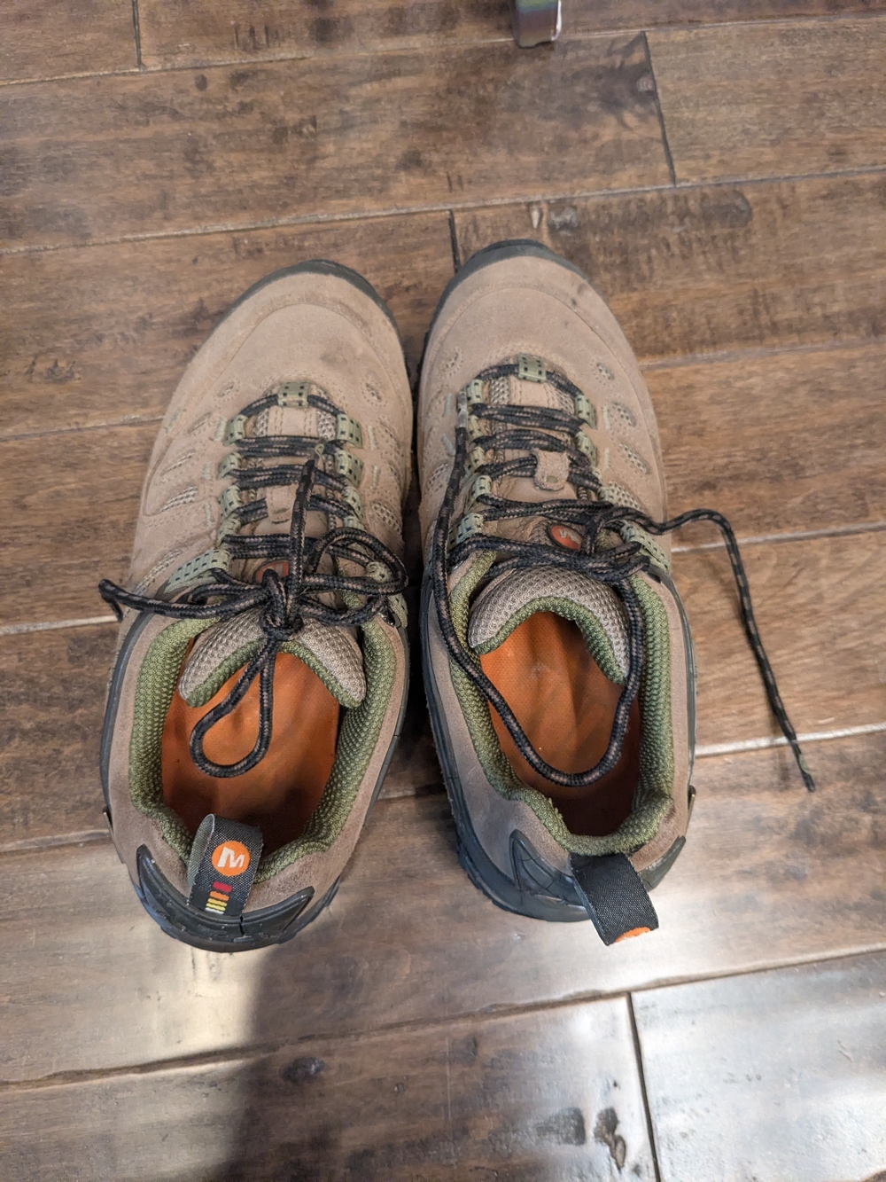 Merrell Brown and Olive Green Women's Athletic Hiking Shoes